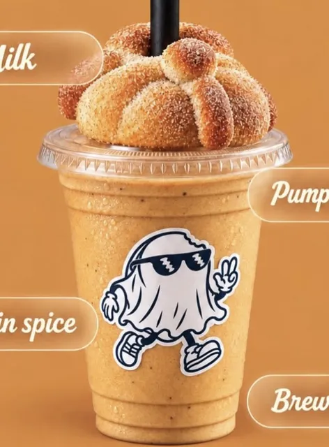 Pumpkin Spice de Paddini's con pan de muerto
